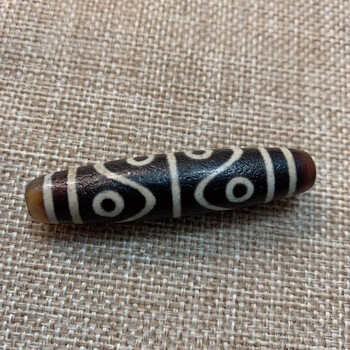 玛瑙八眼天珠吊坠锁骨项链高油包浆牙黄莲花八眼水纹天珠竖穿