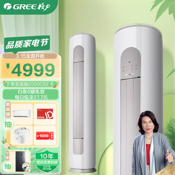 格力（GREE）空调 云之炫 新三级能效 变频冷暖 自清洁 大风量 除湿 客厅家用圆柱立式柜机 2匹 KFR-50LW/NhGg3Bt