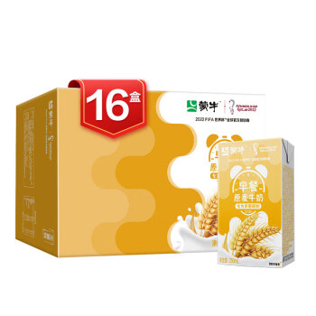 蒙牛 早餐奶 王俊凯推荐 麦香味利乐包250ml×16 礼盒装（新老包装随机发货）