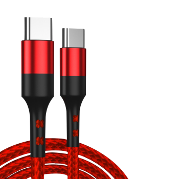 季烁  数据线快充线   type-c  双头 充电线适用于华为/荣耀安卓手机充电线 C-C红色 1m