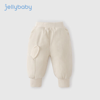 JELLYBABY 女童灯芯绒裤子冬款小童加绒休闲裤冬季男童保暖长裤一岁宝宝冬装 杏色 110CM母婴玩具类商品-全利兔-实时优惠快报