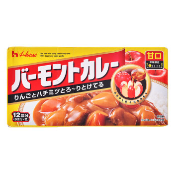 日本进口 好侍（House）苹果咖喱调味料甜味 儿童口味日式水果咖喱家庭装 230g
