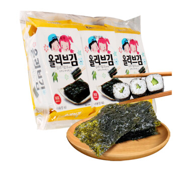 韩国原装进口  ZEK橄榄油海苔 紫菜包饭寿司即食烤海苔 儿童零食必备4g*3包