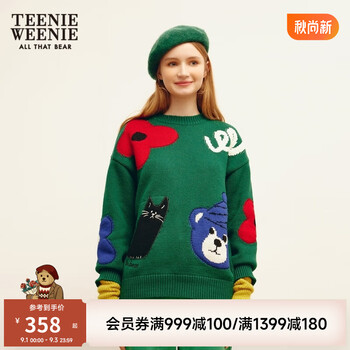 TEENIE WEENIE 女士小熊撞色毛衣 TTKW218C30I服饰鞋包类商品-全利兔-实时优惠快报