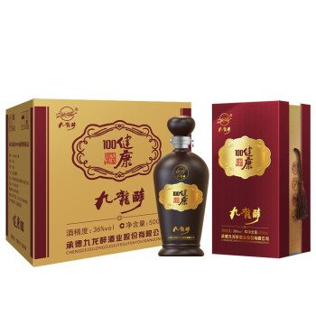 九龍醉（jiulongzui）九龙波酒 健康100 浓香型36度 500ml*4 健康饮酒口感柔顺商务宴请 36度 500mL 4瓶