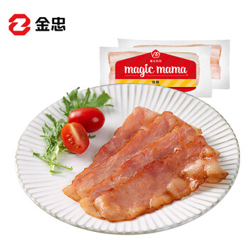 金忠 培根170g 猪肉培根片 五花肉早餐三明治火锅西餐食材冷冻食品食品类商品-全利兔-实时优惠快报