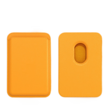 帕洛达 适用苹果手机iPhone13、12磁吸卡包皮革套PU手机壳 黄色 磁吸卡套
