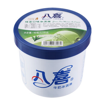 八喜 冰淇淋 绿茶口味 1100g*1桶 家庭装 桶装 量贩装