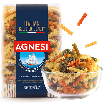 AGNESI 安尼斯 656号三色螺旋形意面500g进口食品意大利面儿童面低脂面方便速食食品类商品-全利兔-实时优惠快报