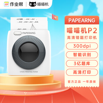 喵喵机P2高清错题打印机 作业帮学生错题整理神器家用迷你便携照片热敏打印机 白