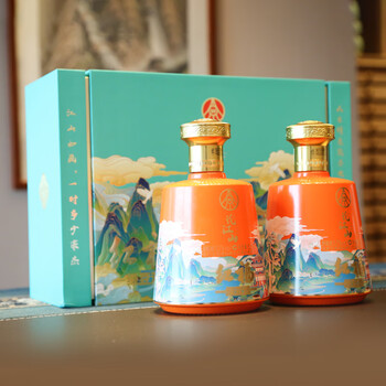 红福 论江山双支礼盒五粮出品浓香型52度500ml*2瓶 500ml*2食品类商品-全利兔-实时优惠快报