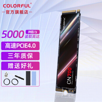 七彩虹（Colorful）PCIe4.0 M.2 NVMe SSD台式笔记本固态硬盘 长江存储颗粒 CN700 1TB 旗舰款-PCIe4.0*4
