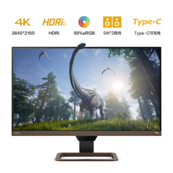 BenQ 明基 EW2780U 27英寸 IPS 显示器 (3840×2160、60Hz、99%sRGB、HDR10、Type-C 60W)
