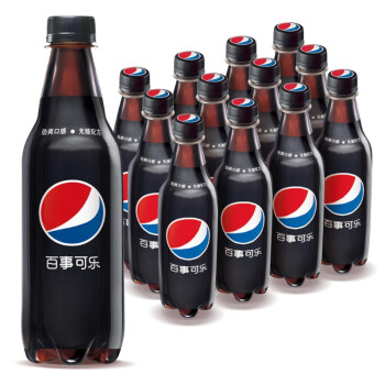 百事可乐 无糖 Pepsi 碳酸饮料 汽水可乐 中胶瓶 500ml*12瓶 饮料整箱  百事出品