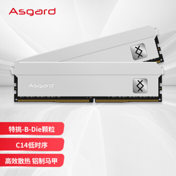 阿斯加特（Asgard）16GB(8Gx2)套装 DDR4 3600 台式机内存条 弗雷系列-钛银甲（C14）特挑B-die颗粒