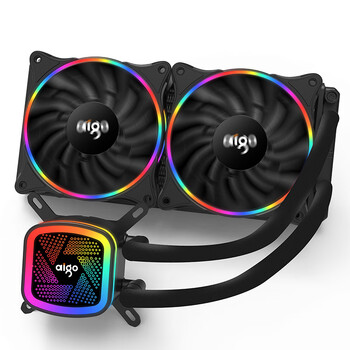 爱国者（aigo）冰塔V240 彩虹版 一体式水冷CPU散热器(PWM智能温控风扇/支持全平台/陶瓷轴承/附硅脂）