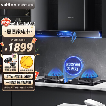 百得（BEST）华帝出品 油烟机 抽油烟机燃气灶具套装 家用欧式21大吸力挥手感应自动洗 E312烟灶套装(天然气)