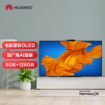 华为智慧屏 X65 65英寸 鸿蒙HarmonyOS 超高清4KOLED智能电视机 PLAT-760 超薄全面屏 超广角AI摄像头 星空灰