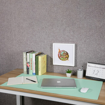 玲魅Linmath 鼠标垫大号办公桌垫学生书桌垫写字台书桌垫双色双面桌面防水鼠标垫 80*40CM浅绿色+湖蓝