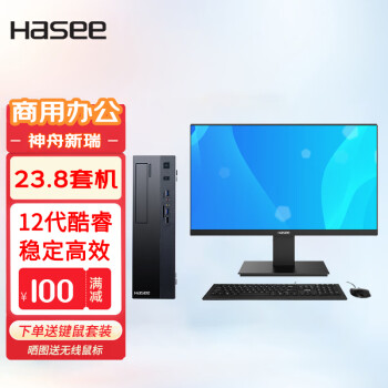 ۣHASEE ϵ 12 ð칫̨ʽ +23.8ʾ I5-12400/8G/512G̬