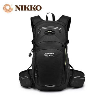 日高（NIKKO）户外登山包男大容量12L背包防水徒步双肩包女骑行包运动 黑色
