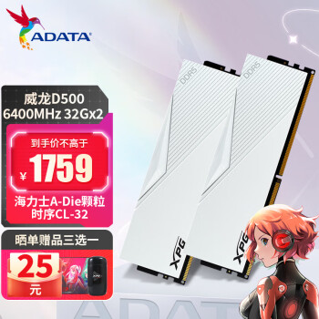 (ADATA) XPGLancer D500 DDR5  ʿA ddr5ڴ D500 DDR5 6400 32*2C32