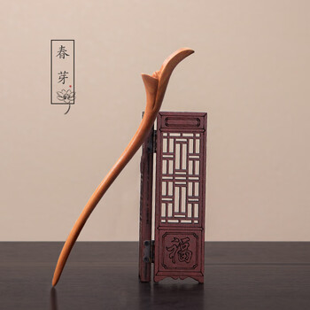 古代手工古风桃木发簪发饰古典复古宫廷中国民族风木簪钗盘发簪子春芽