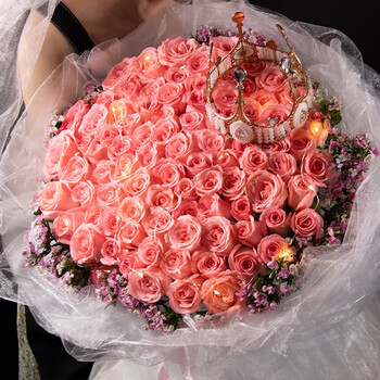 花束送女友闺蜜生日礼物送老婆全国同城配送花99朵戴安娜花束女神款