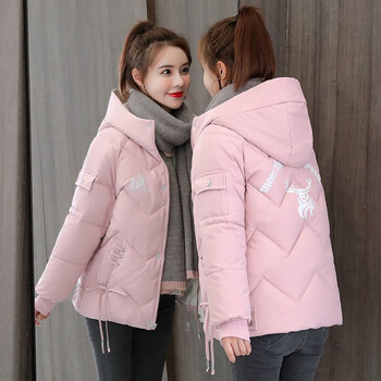 新款加厚棉服女韩版宽松面包服棉袄上衣外套女装学生冬装外套粉色l105
