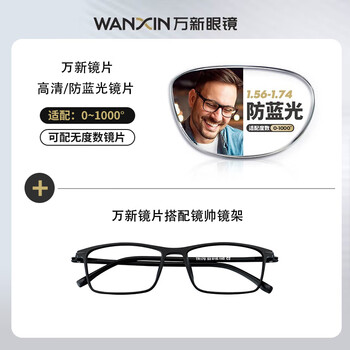 winsee 万新 1.67MR-7防蓝光镜片+镜帅男女眼镜架（多款可选）全利兔-实时优惠快报