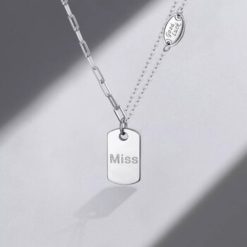TMOWO 通体s925纯银AB锁骨链感双层方牌吊坠服饰鞋包类商品-全利兔-实时优惠快报