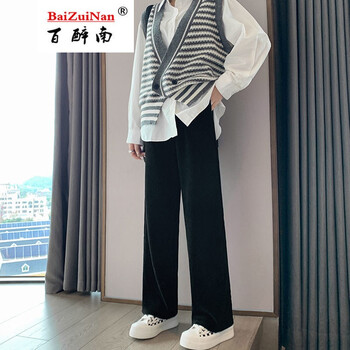 百醉南冬天中学生加绒加厚棉裤子女秋冬装韩版外穿带绒保暖休闲裤少女