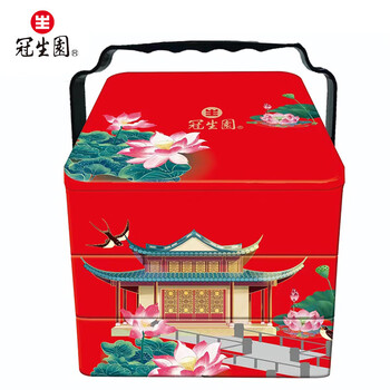 GSY 冠生园 锦绣华月 广式月饼 15饼3味 750g 提篮礼盒装食品类商品-全利兔-实时优惠快报