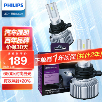 ֣PHILIPSҫ3000 LED H11 LED 6500K׹ ˫֧װ