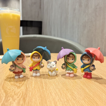 卡通桌面撑雨伞小摆件 4个装全利兔-实时优惠快报