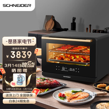  施耐德（SCHNEIDER）蒸烤箱台式家用蒸烤一体机 26L多功能智能数显大容量 电蒸箱电烤炉二合一T26T-ZK17