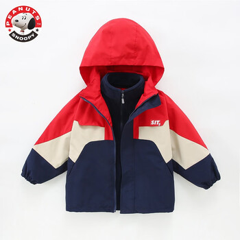SNOOPY 史努比 三合一可拆卸摇粒绒冲锋衣母婴玩具类商品-全利兔-实时优惠快报