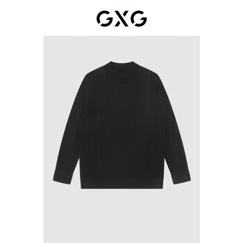 GXG男装【生活系列】21年冬季新款商场同款源启自然三系列毛衫 黑色 165/S