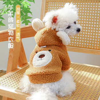 喵先生宠物狗狗衣服秋冬季狗衣服中小型犬泰迪比熊衣服两脚款棉衣用品 小熊款羊羔绒棉衣 S号建议体重4-6斤其它类商品-全利兔-实时优惠快报
