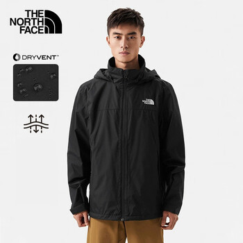 京东百亿补贴：THE NORTH FACE 北面 冲锋衣单层男外套 JK3/黑色全利兔-实时优惠快报