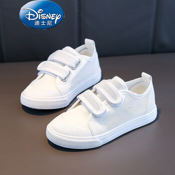 迪士尼disney儿童小白鞋男童帆布鞋女童软底休闲鞋童鞋春夏款2022夏季