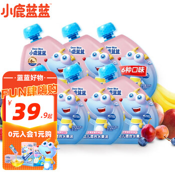小鹿蓝蓝 _婴幼儿辅食果泥吸吸袋 6袋/6种口味母婴玩具类商品-全利兔-实时优惠快报