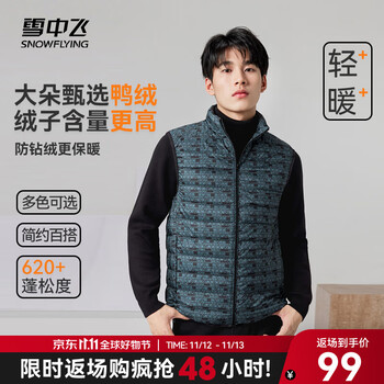 雪中飞 秋冬新款男式轻薄羽绒服马甲基础男士短款羽绒秋马甲 字母渐变 185/100A服饰鞋包类商品-全利兔-实时优惠快报