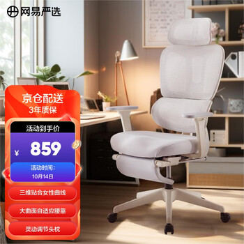 京东PLUS：YANXUAN 网易严选 小蛮腰 人体工学椅 女生椅晨露灰 有脚踏家具家装类商品-全利兔-实时优惠快报
