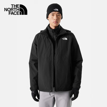 THE NORTH FACE 北面 三合一冲锋衣男户外保暖羽绒内胆冲锋外套88RK JK3/黑色 XL全利兔-实时优惠快报