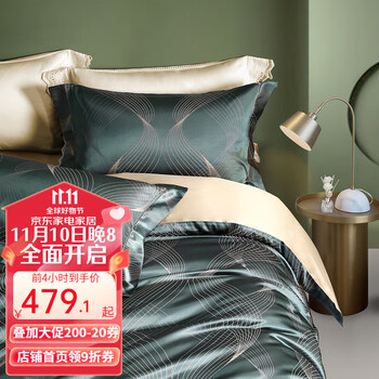 MERCURY 水星家纺 轻奢大提花四件套 丝滑之美 220*240cm全利兔-实时优惠快报