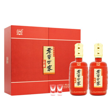 泸州老窖 老窖世家品藏 浓香型白酒 52度500ml*2瓶礼盒装 节日送礼