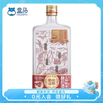 盒马 五种粮食酿的酒 500ml/瓶 42度 52度 白酒 纯粮食酒 52%vol 500mL 1瓶 绵雅浓香