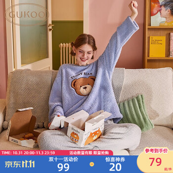 GUKOO 果壳 秋冬保暖睡衣女套装服饰鞋包类商品-全利兔-实时优惠快报
