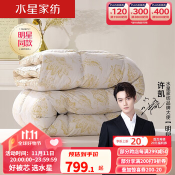 MERCURY 水星家纺 95%松花江白鹅绒被冬被芯 白绒吹雪 冬被奥菲利亚 220*240cm全利兔-实时优惠快报